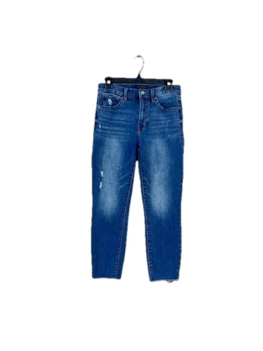 Lucky Brand Womens Jeans 6/28 Bridgette High Rise Skinny Stretch Raw Hem Blue